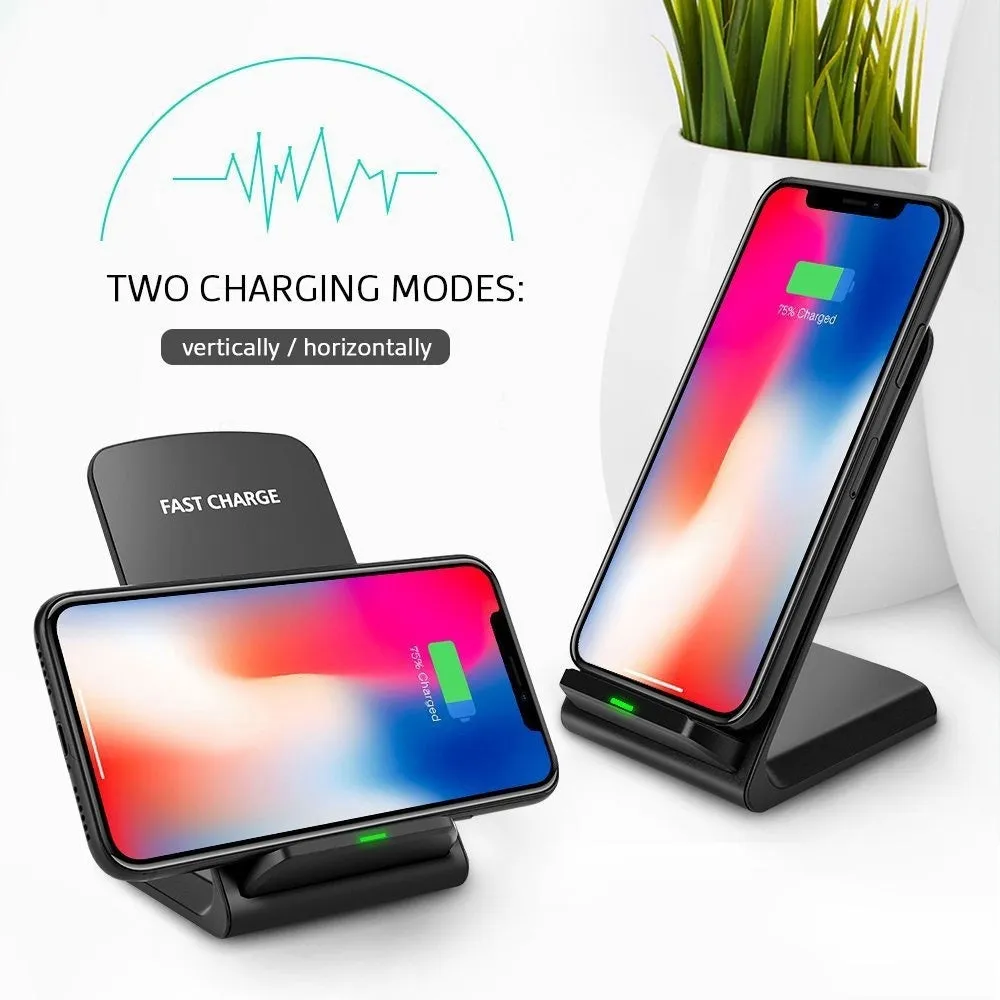 10W Dual Coils Qi Wireless Charger Fast Charging Phone Holder For Qi-enabled Devices for iPhone for Samsung Huawei