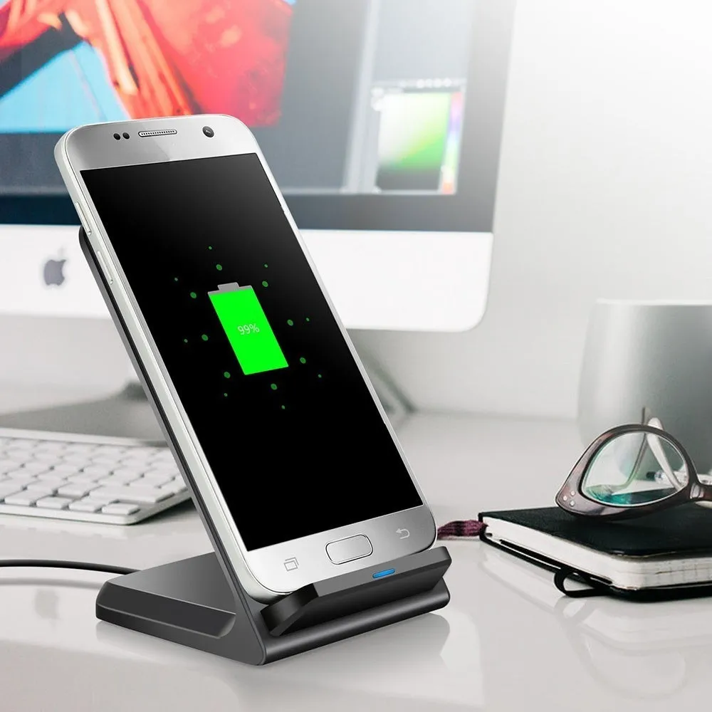 10W Dual Coils Qi Wireless Charger Fast Charging Phone Holder For Qi-enabled Devices for iPhone for Samsung Huawei