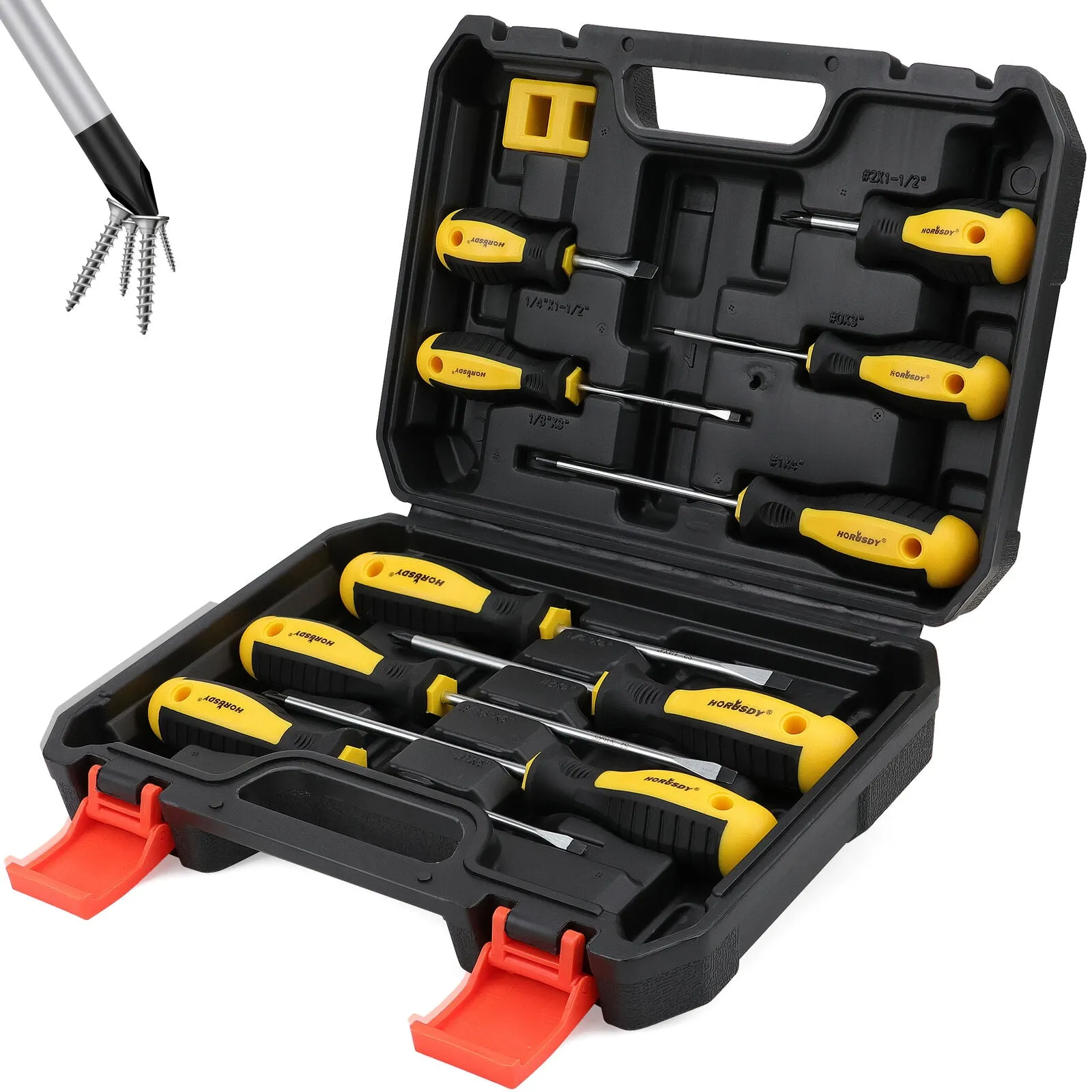 11-Piece Chromium Magnetic Screwdriver Set, Ergonomic Handle