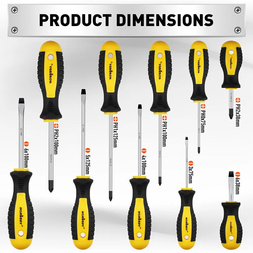 11-Piece Chromium Magnetic Screwdriver Set, Ergonomic Handle