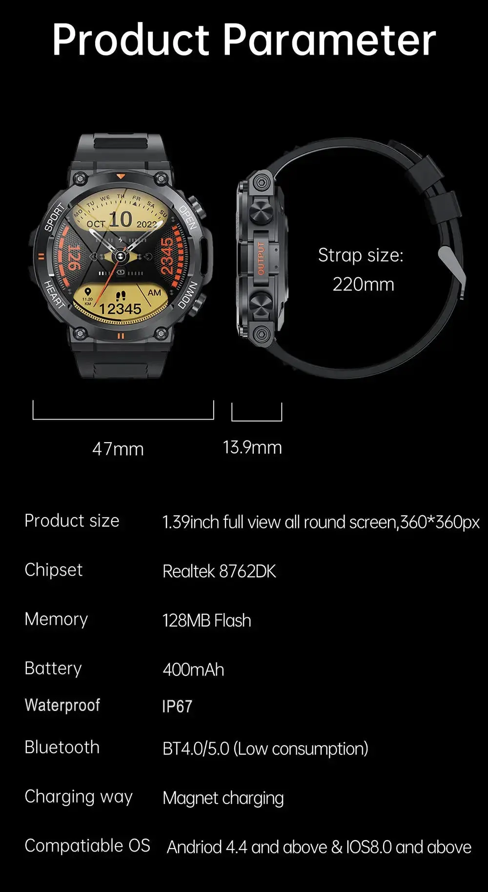 1.39-Inch HD Bluetooth Smartwatch