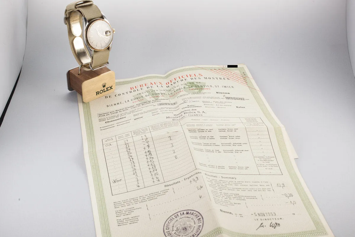 1955 Rolex Two Tone Red DateJust 6305 with Tropical Dial and Papers