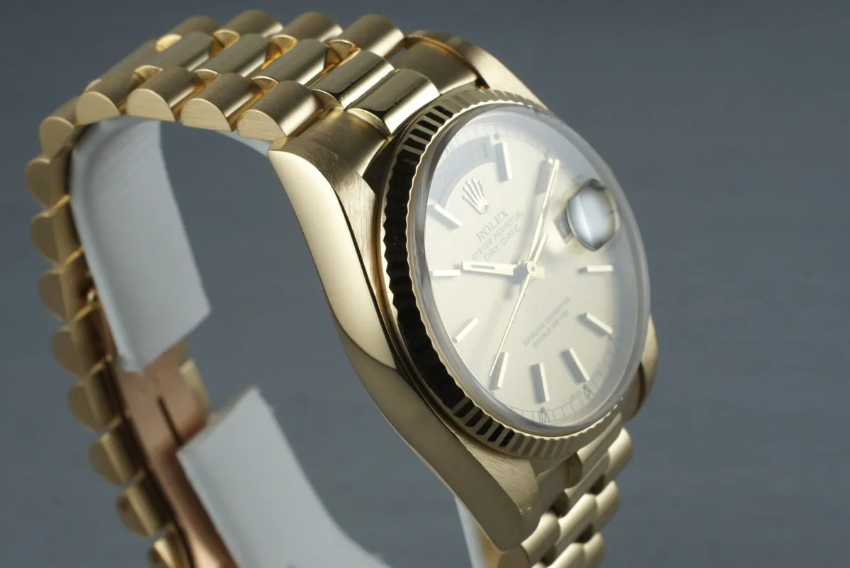 1982 Rolex YG Day Date 18038 with Box and Papers