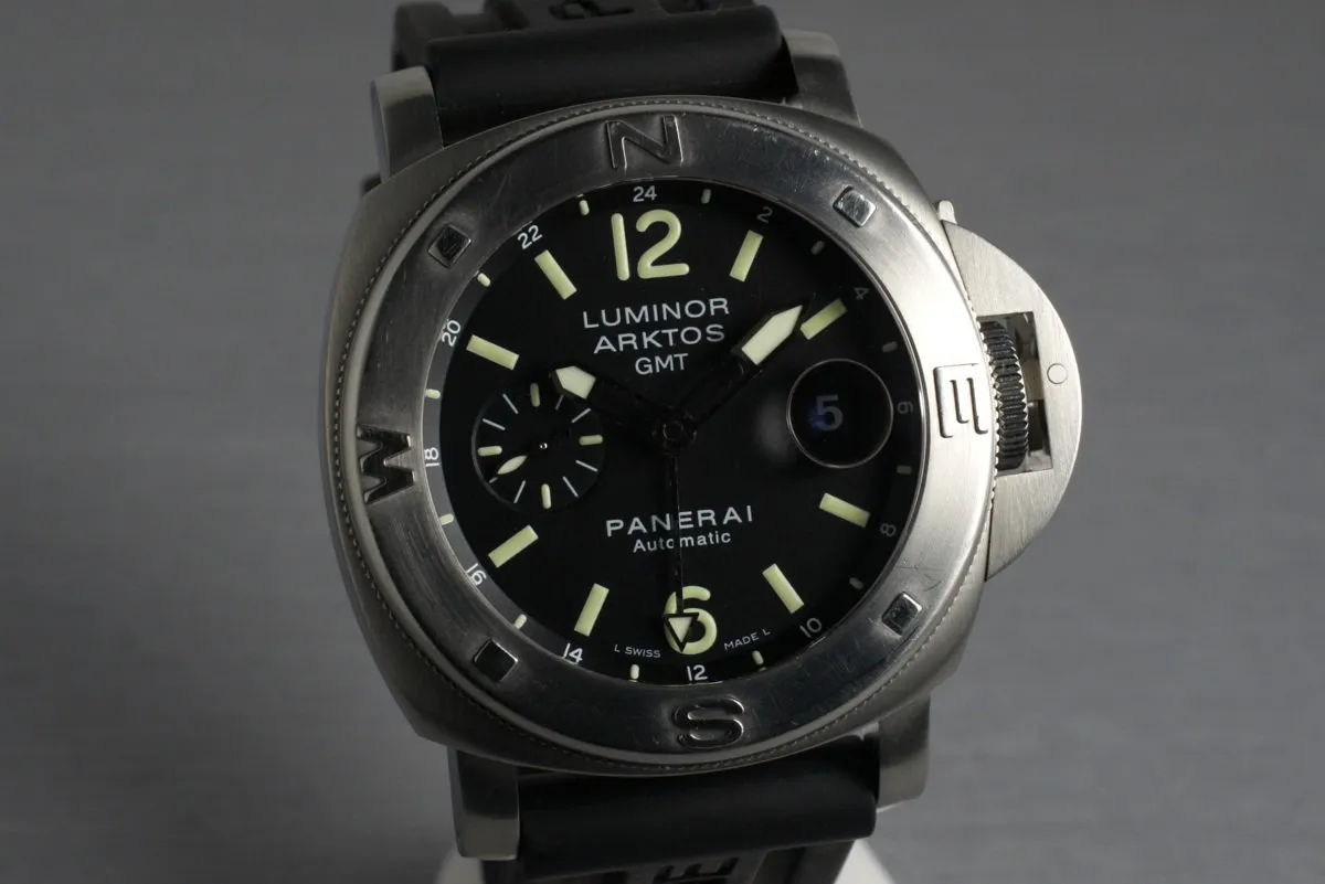 2005 Panerai PAM 186 Arktos GMT with Box and Papers