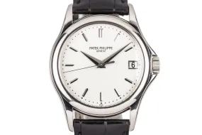 2014 18K WG Patek Phillipe Calatrava Date 5127G with Box and Papers