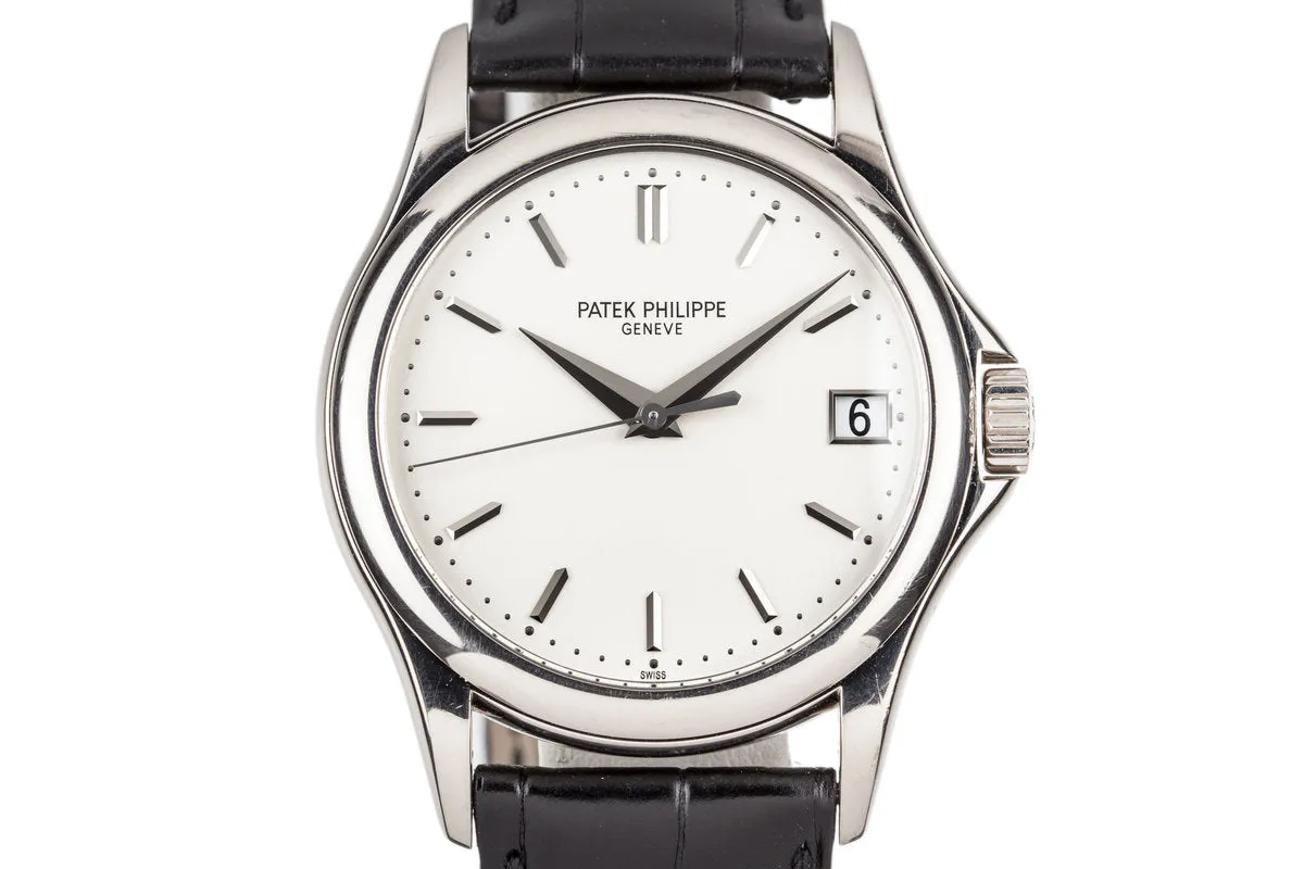 2014 18K WG Patek Phillipe Calatrava Date 5127G with Box and Papers