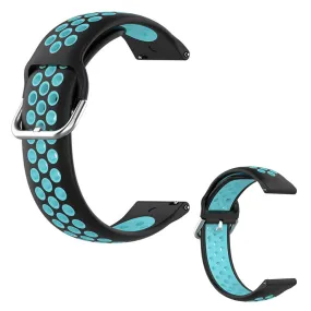 20mm bi-color silicone watch strap for Samsung watch - Black / Teal