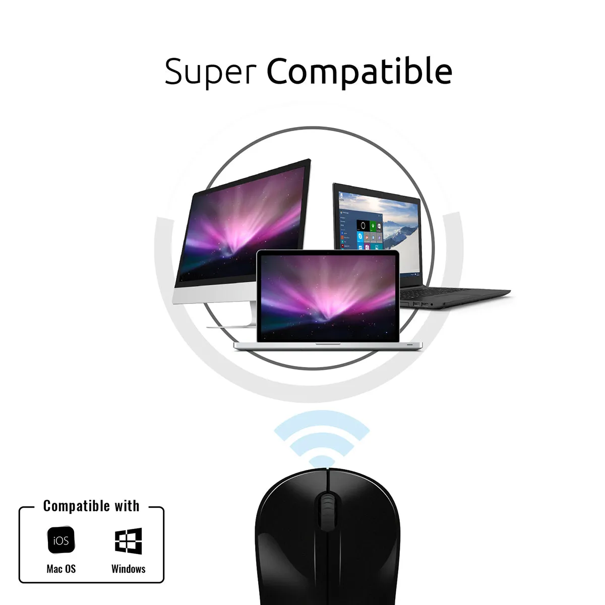 2.4Ghz Wireless Mouse With Nano USB Receiver