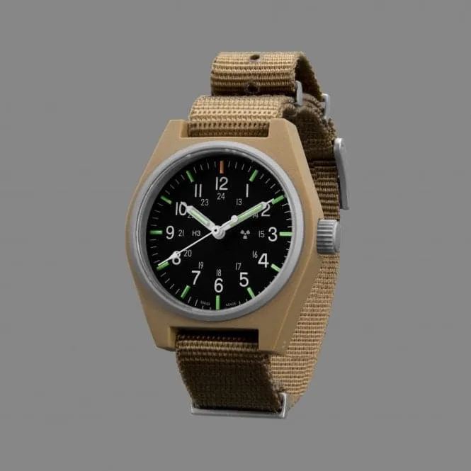 34mm Desert Tan General Purpose Quartz (GPQ) Nylon DEFSTAN Watch