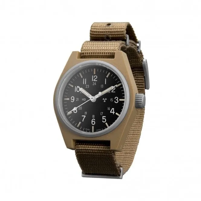 34mm Desert Tan General Purpose Quartz (GPQ) Nylon DEFSTAN Watch