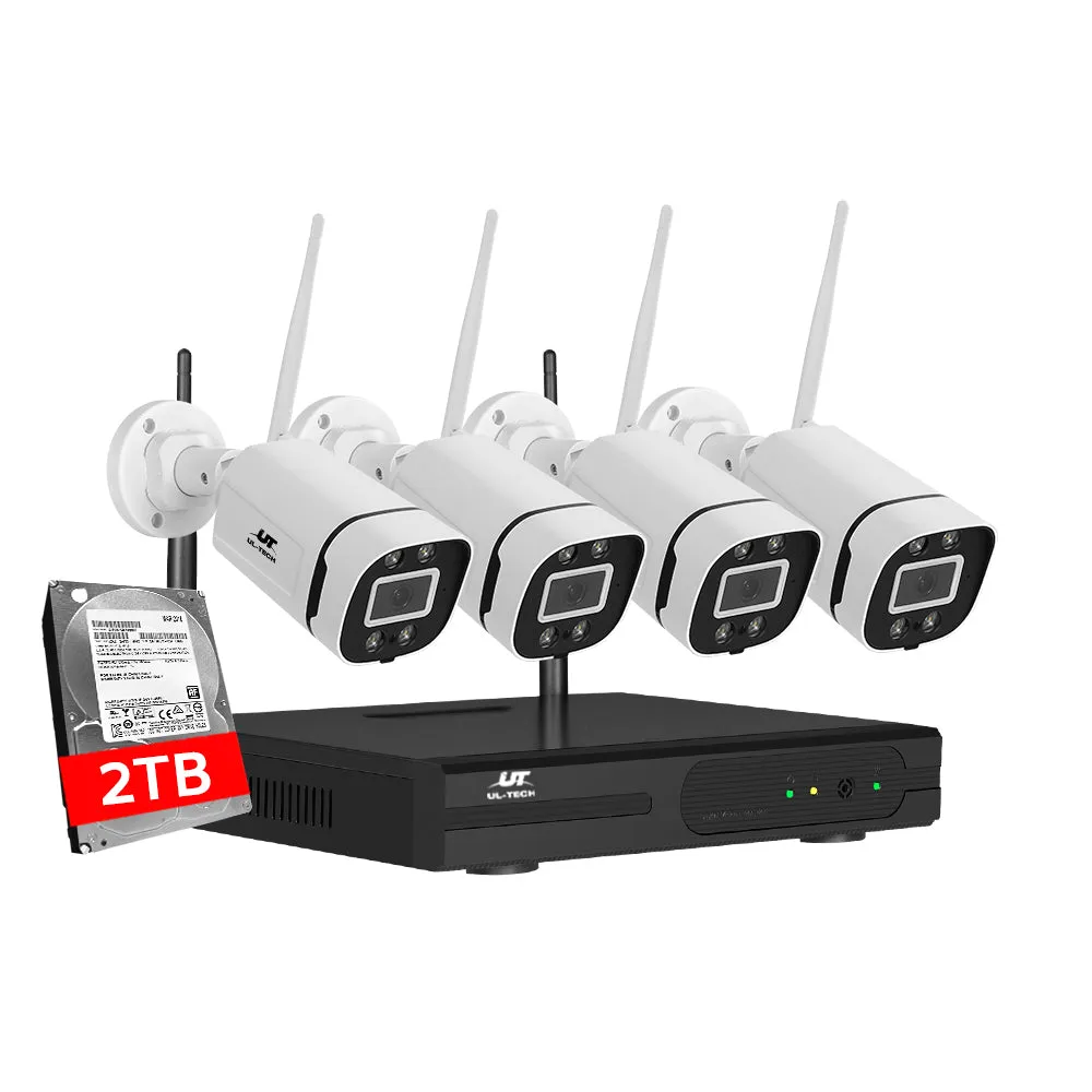 3MP 8CH Wireless CCTV Security System 4 Cameras 2TB - UL-tech