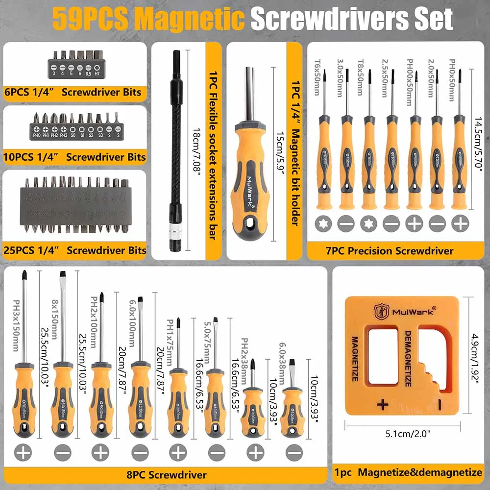 59PCS Magnetic Screwdrivers Set