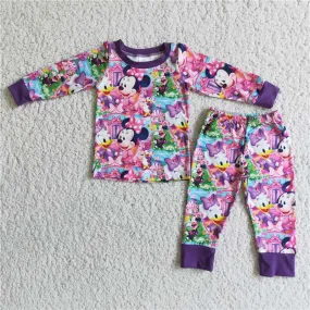 6 A1-4 baby purple cartoon pajamas set-promotion 2023.11.18