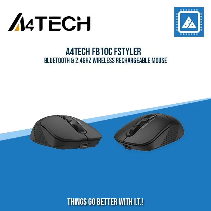 A4TECH FB10C FSTYLER BLUETOOTH & 2.4GHZ WIRELESS RECHARGEABLE MOUSE