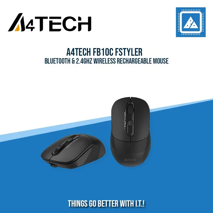 A4TECH FB10C FSTYLER BLUETOOTH & 2.4GHZ WIRELESS RECHARGEABLE MOUSE