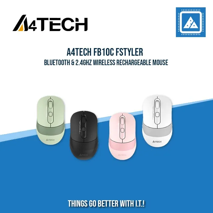 A4TECH FB10C FSTYLER BLUETOOTH & 2.4GHZ WIRELESS RECHARGEABLE MOUSE