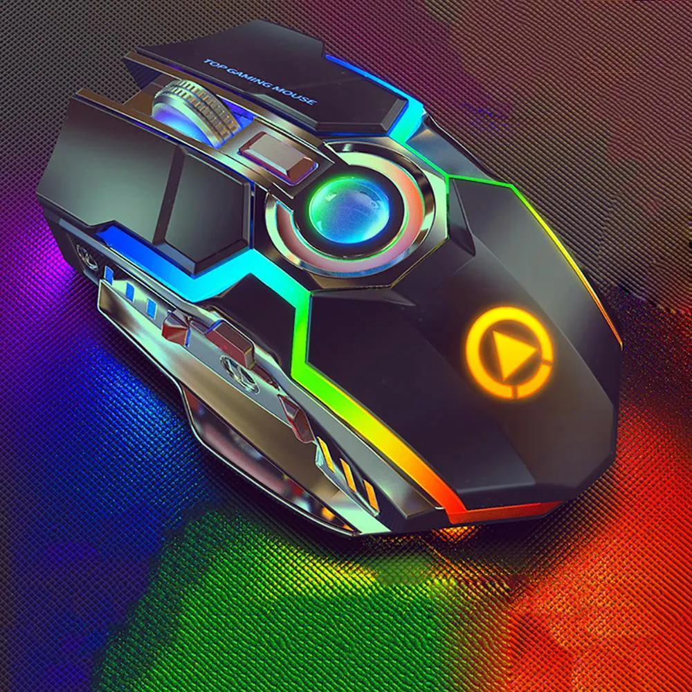 A5 Silent RGB LED Backlit Rechargeable Wireless Gaming Mouse