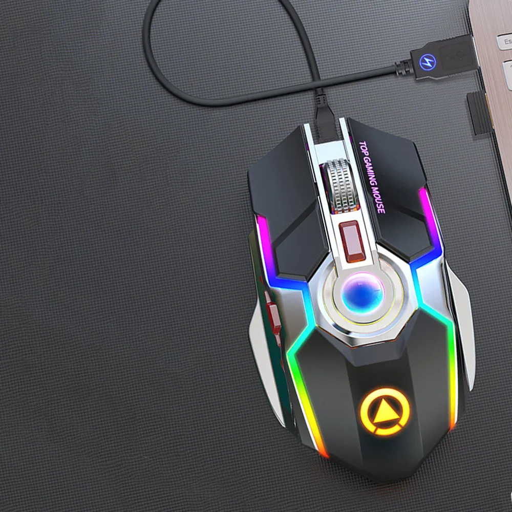 A5 Silent RGB LED Backlit Rechargeable Wireless Gaming Mouse