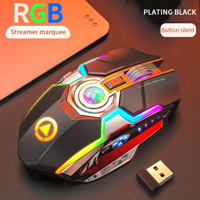 A5 Silent RGB LED Backlit Rechargeable Wireless Gaming Mouse