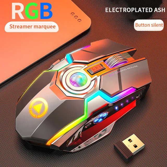 A5 Silent RGB LED Backlit Rechargeable Wireless Gaming Mouse