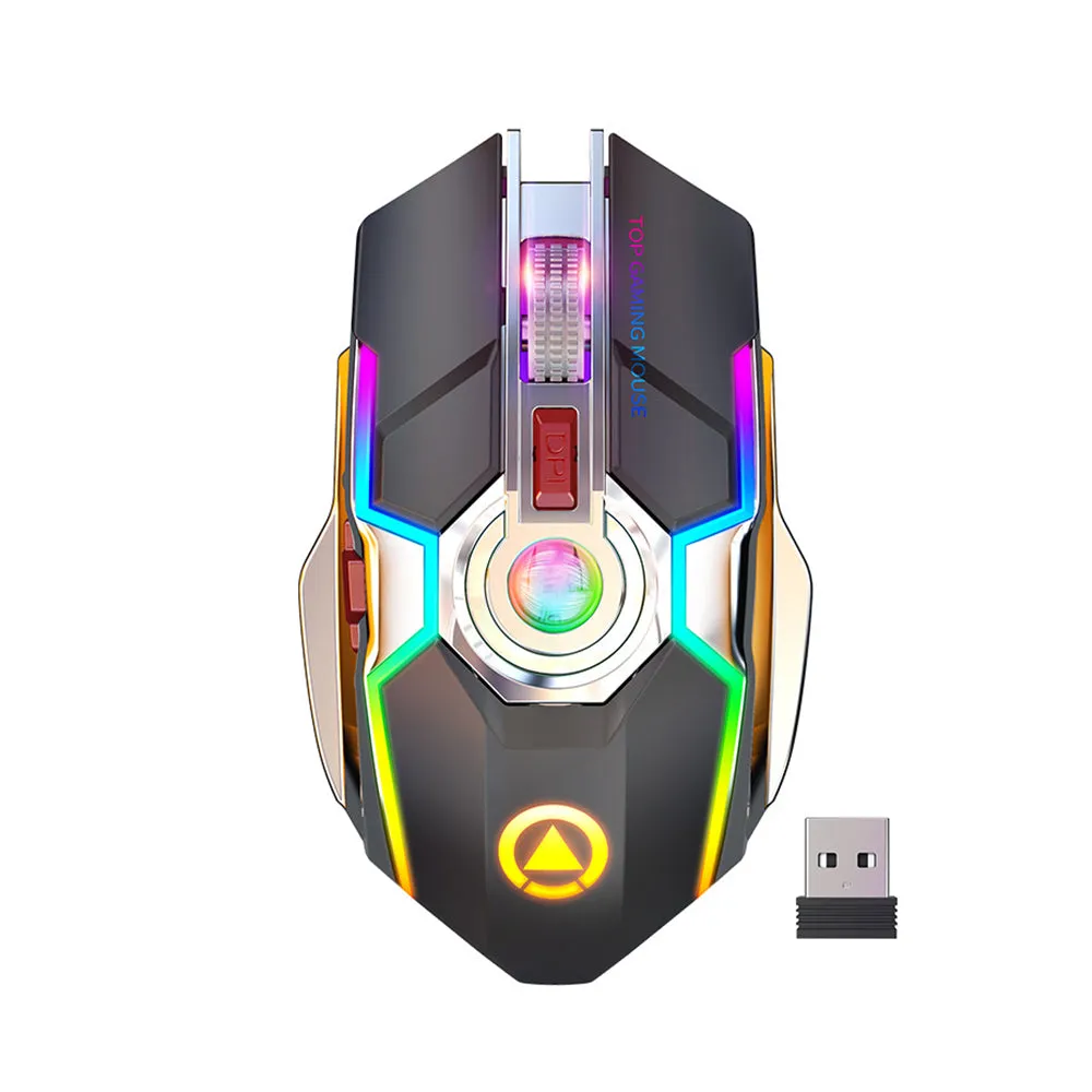 A5 Silent RGB LED Backlit Rechargeable Wireless Gaming Mouse