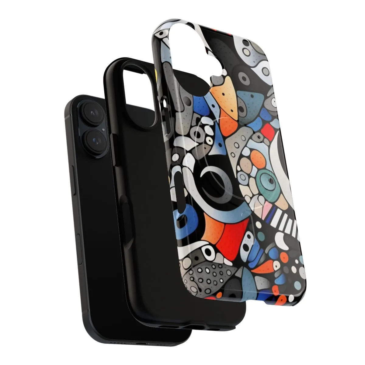 Abstract Art Magnetic Tough Phone Case with Retro Psychedelic Pattern