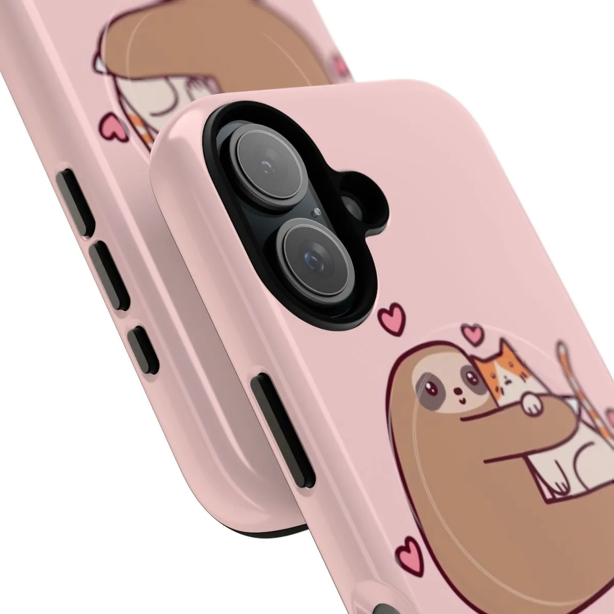 Adorable Sloth Hugging Cat Magnetic Tough Phone Case