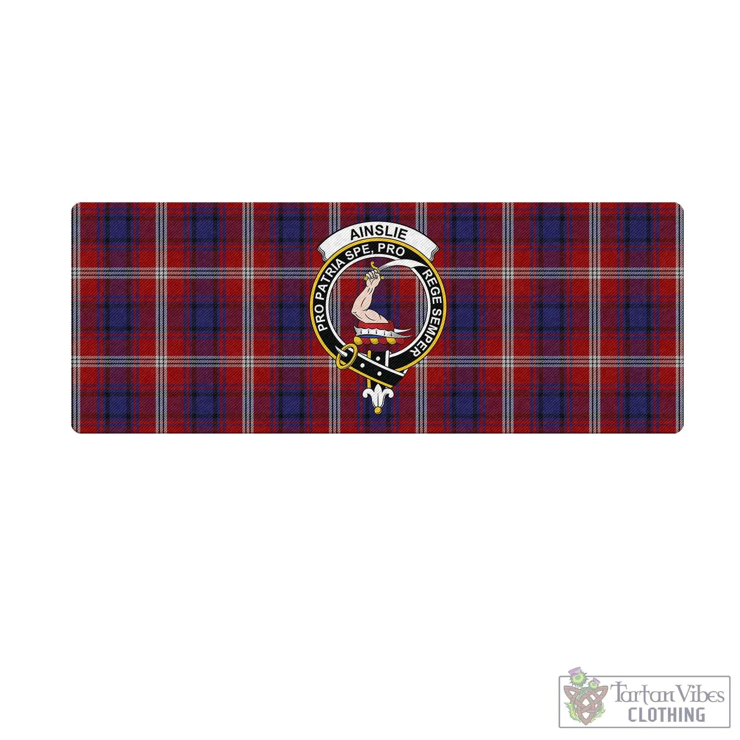 Ainslie Tartan Mouse Pad with Family Crest