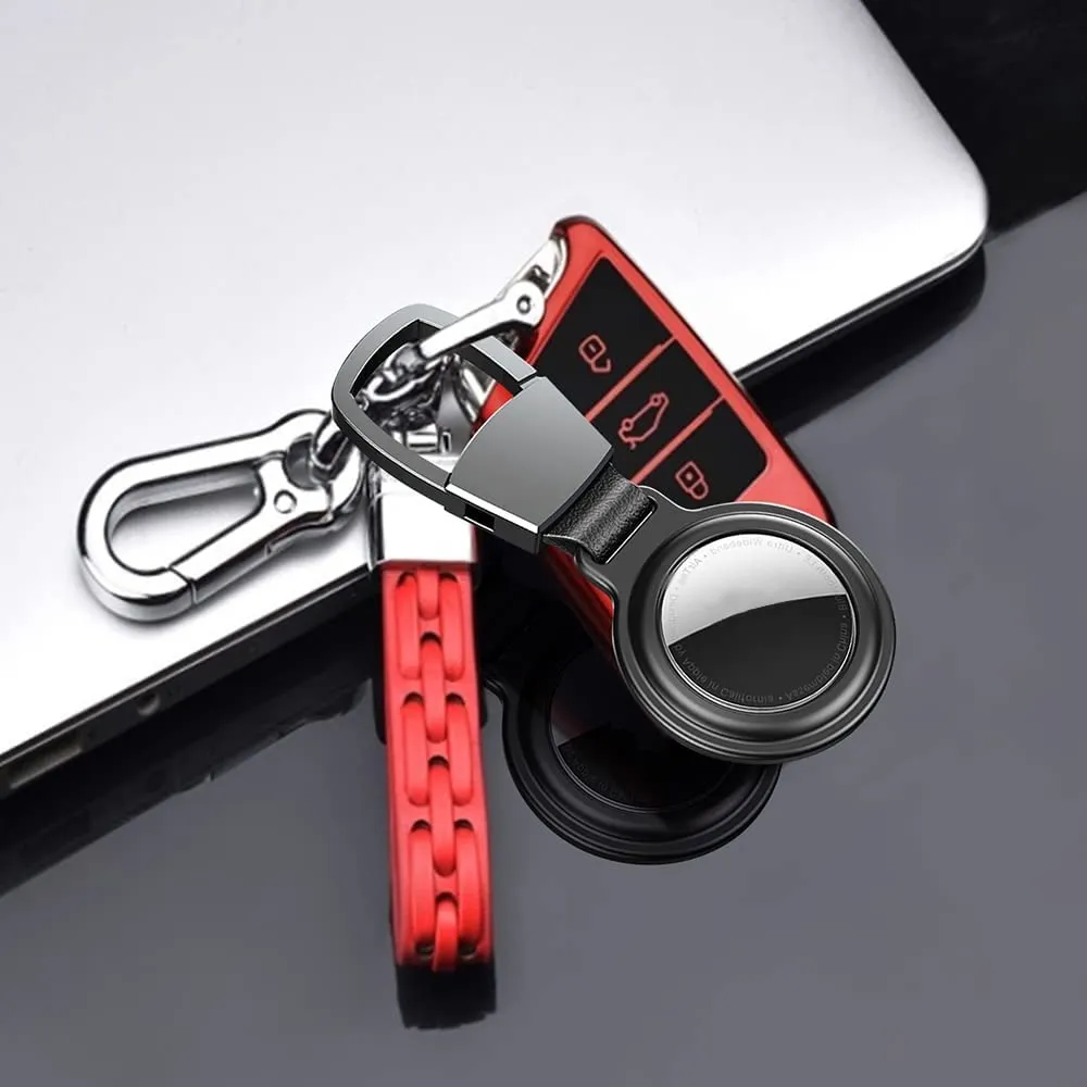 AirTag Magnetic Alloy Metal AirTag Protective Case-Red