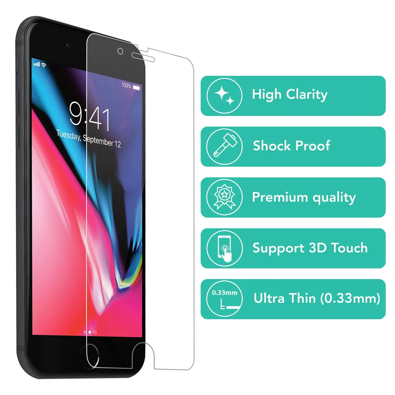 All Pack iPhone 8 Plus / 7 Plus / 6S Plus / 6 Plus Screen Protector Tempered Glass