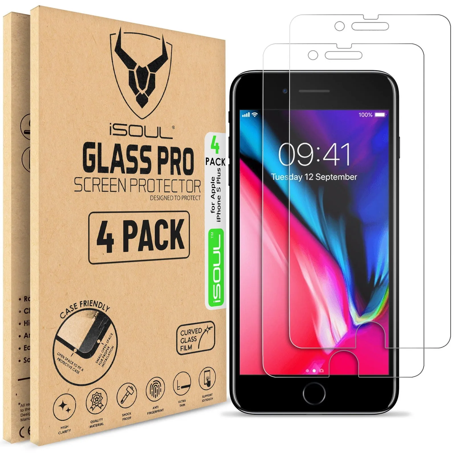 All Pack iPhone 8 Plus / 7 Plus / 6S Plus / 6 Plus Screen Protector Tempered Glass