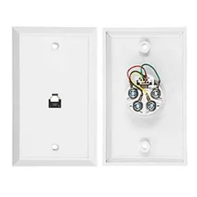 Allen Tel AT216-4-15 Flush Mount Phone Wall Jack, 4-Conductor, White