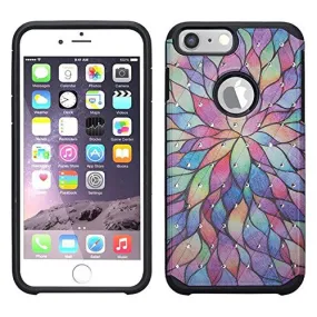 Apple iPhone 6S Plus Case / 6 Plus Case | Slim Hybrid Dual Layer Diamond Case for Iphone 6S Plus/6 Plus - Rainbow Flower