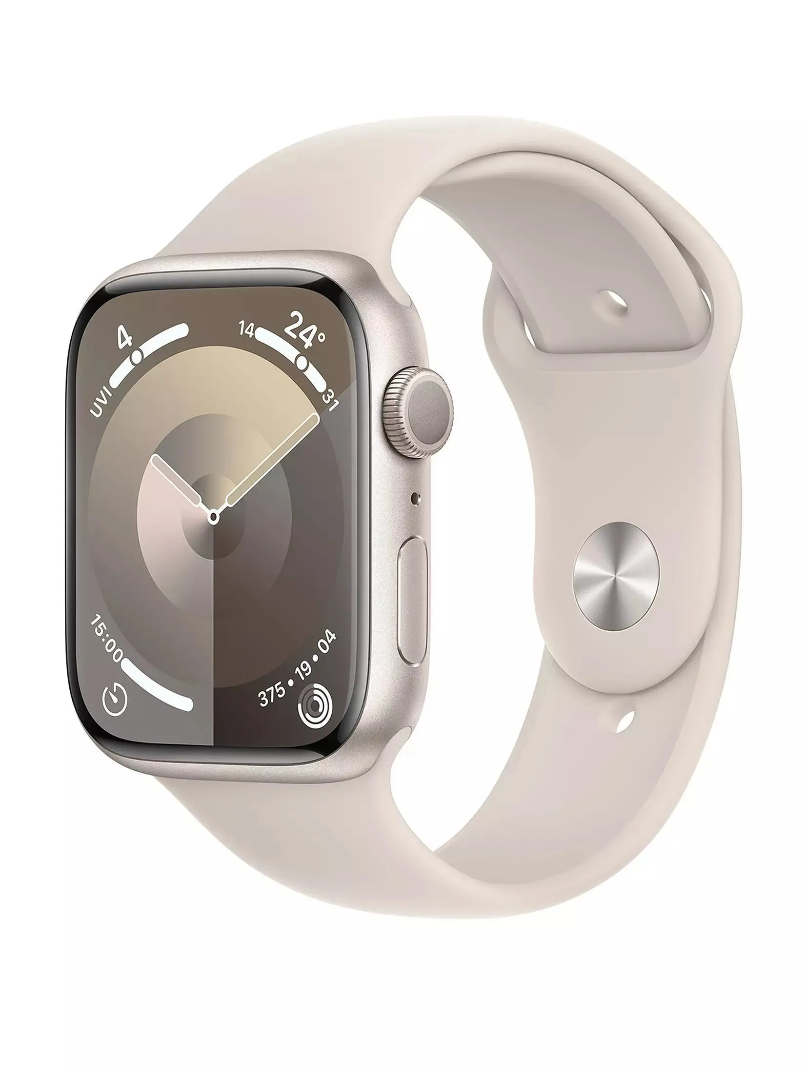 Apple Watch Series 9 (GPS) - 45mm Aluminium Case, Starlight Sport Band