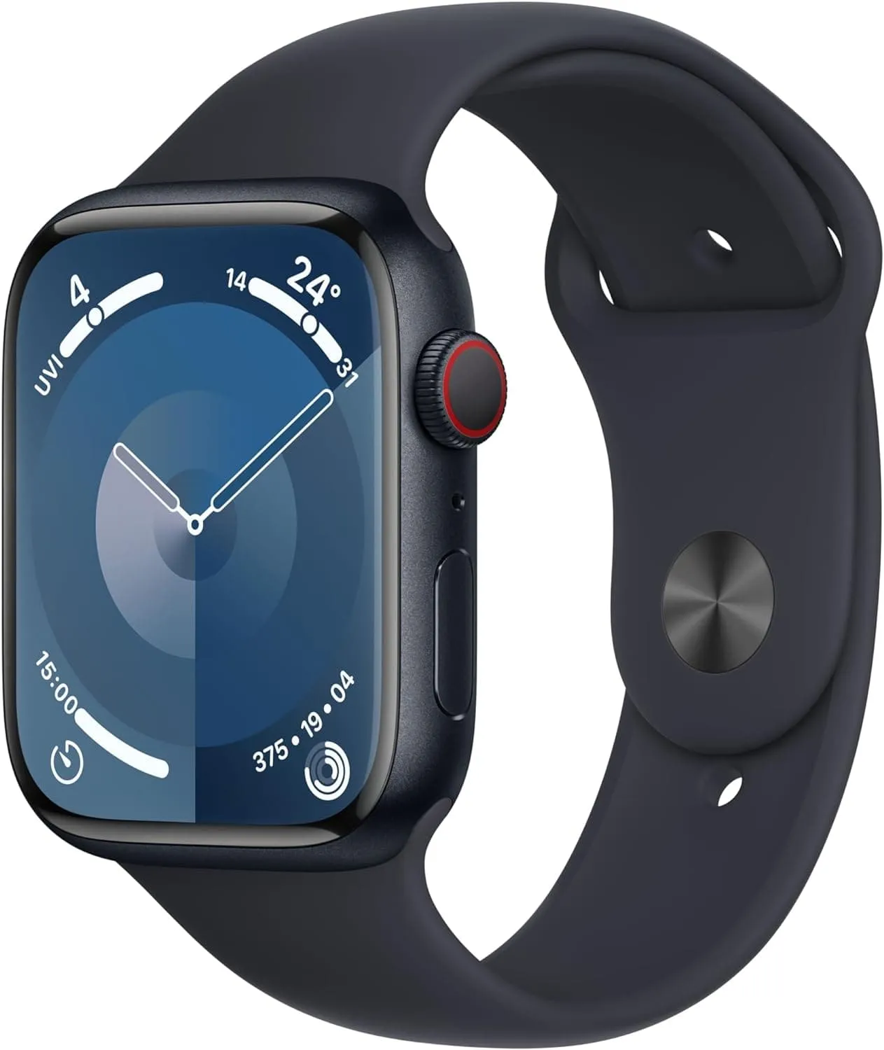 Apple Watch Series 9 [GPS   Cellular 45mm] Smartwatch with Midnight Aluminium Case with Midnight Sport Band M/L