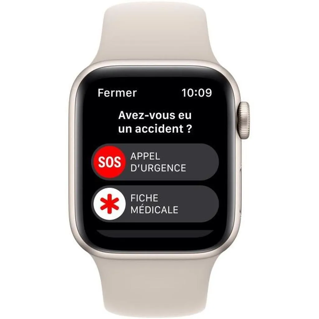 Apple Watch Series SE 2 (2022) GPS 44 mm - Aluminium Lumière stellaire - Bracelet sport Lumière stellaire