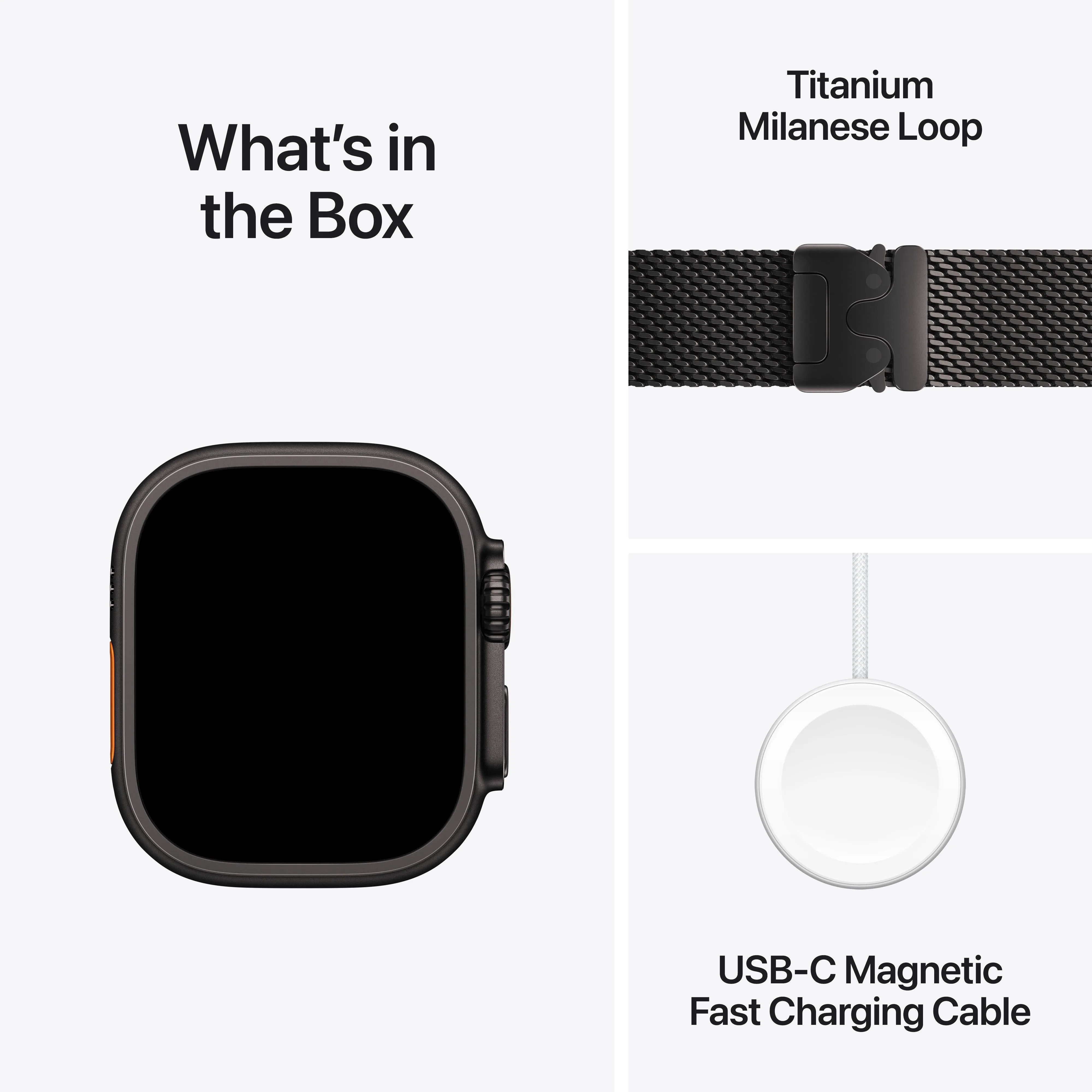 Apple Watch Ultra 2 GPS   Cellular 49mm Black Titanium Case with Black Titanium Milanese Loop - Small