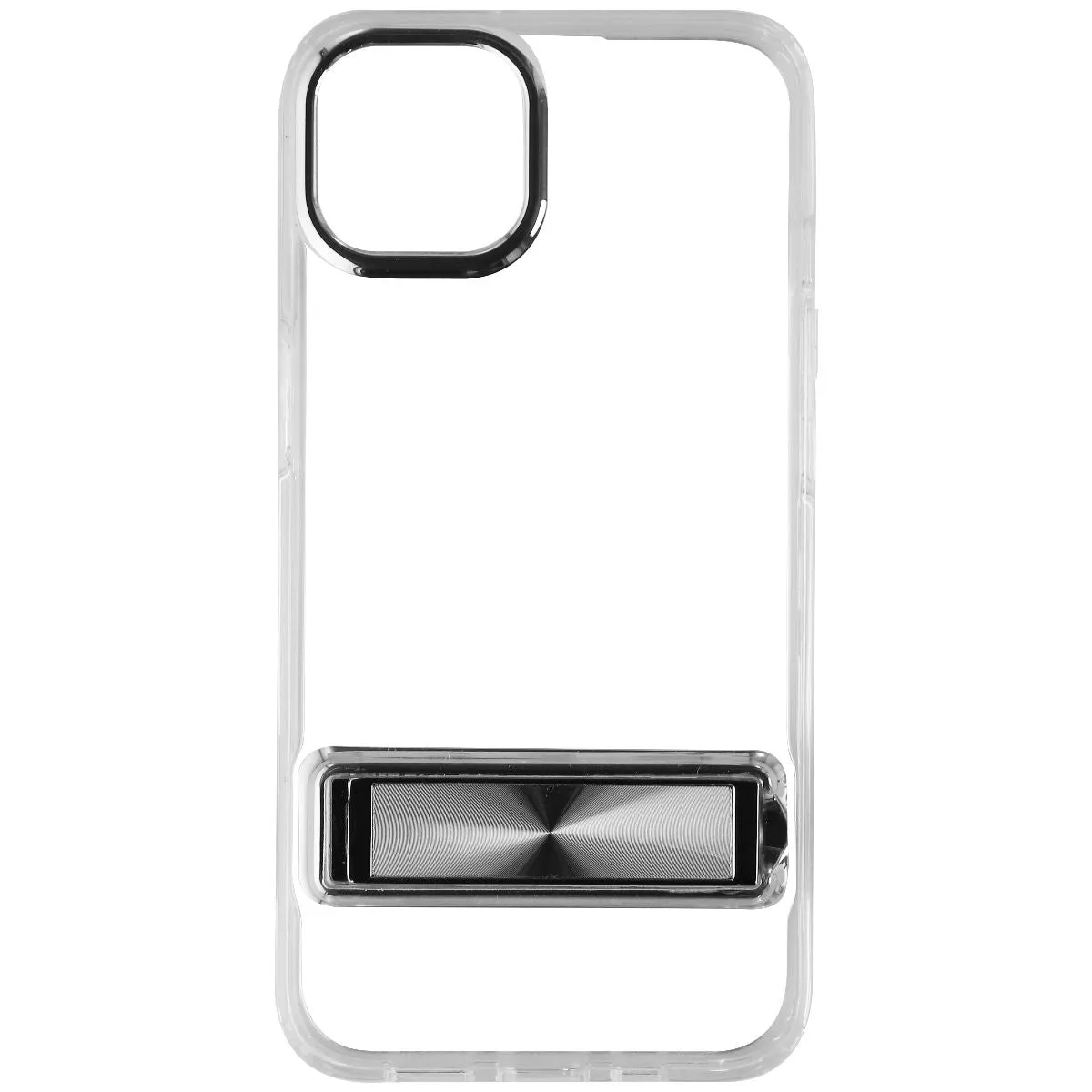 AQA Hard Protective Case with Kickstand for iPhone 13 / 14 - Clear / Silver