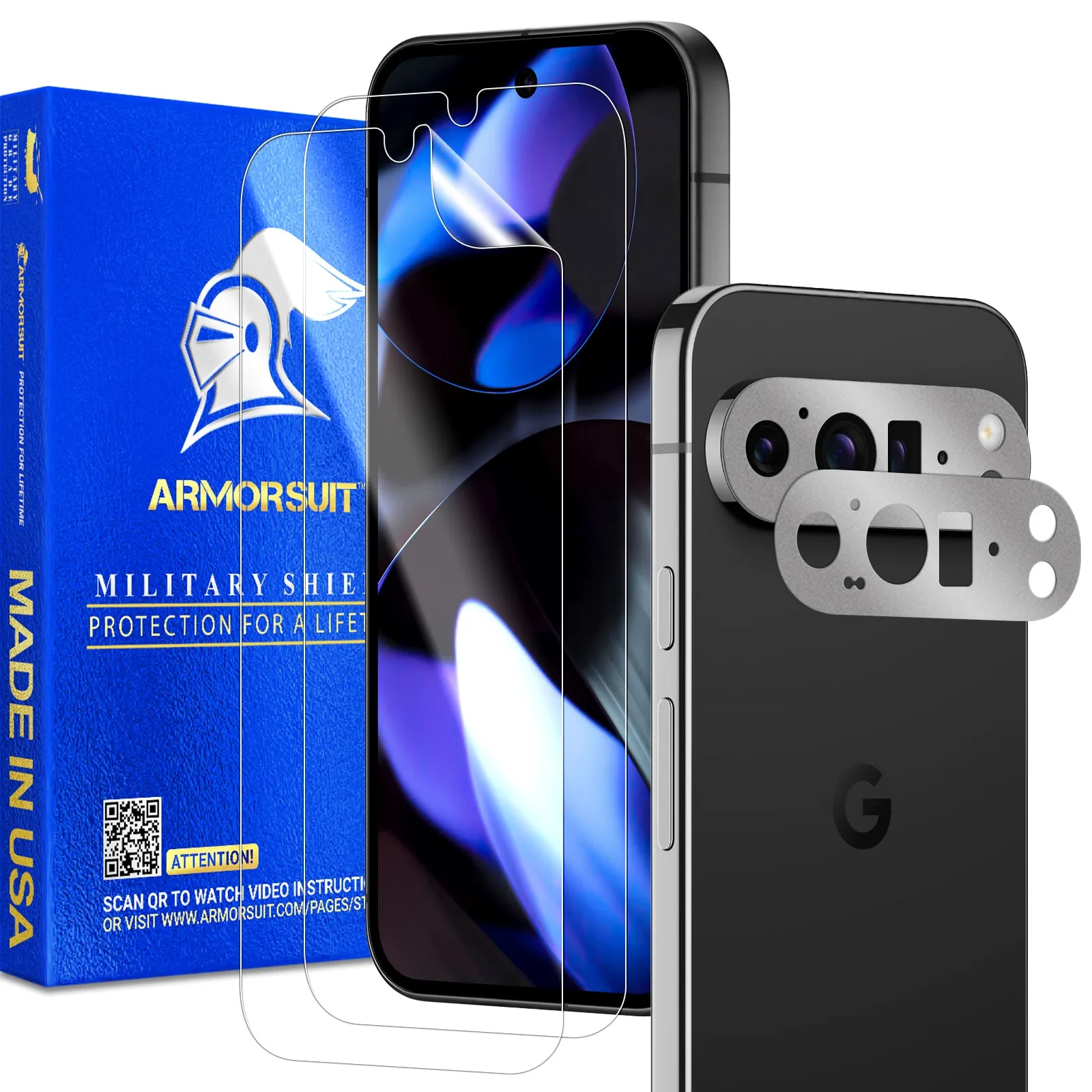 Armorsuit [2 2 Pack] Screen Protector for Google Pixel 9 Pro   Vinyl Camera Protector