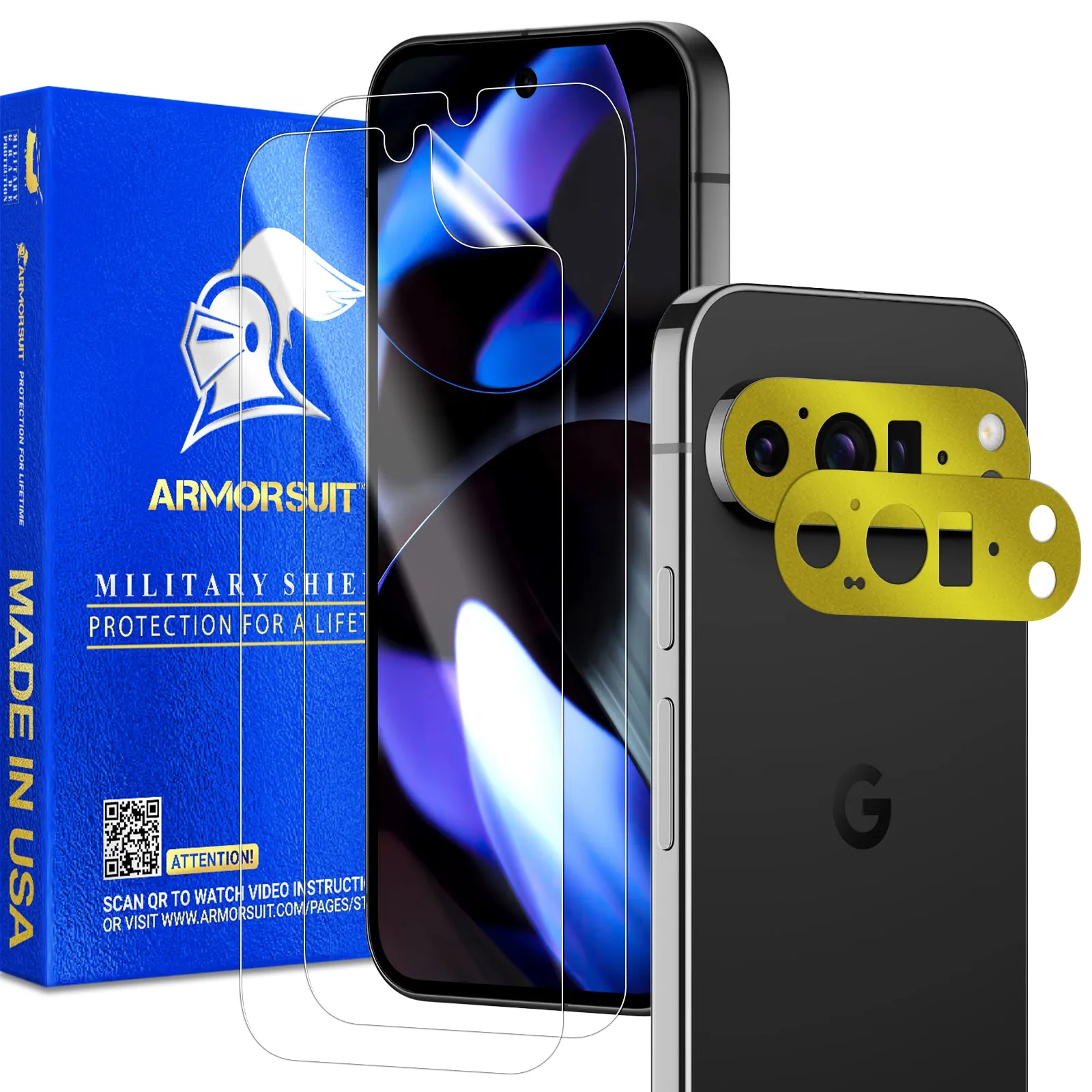 Armorsuit [2 2 Pack] Screen Protector for Google Pixel 9 Pro   Vinyl Camera Protector