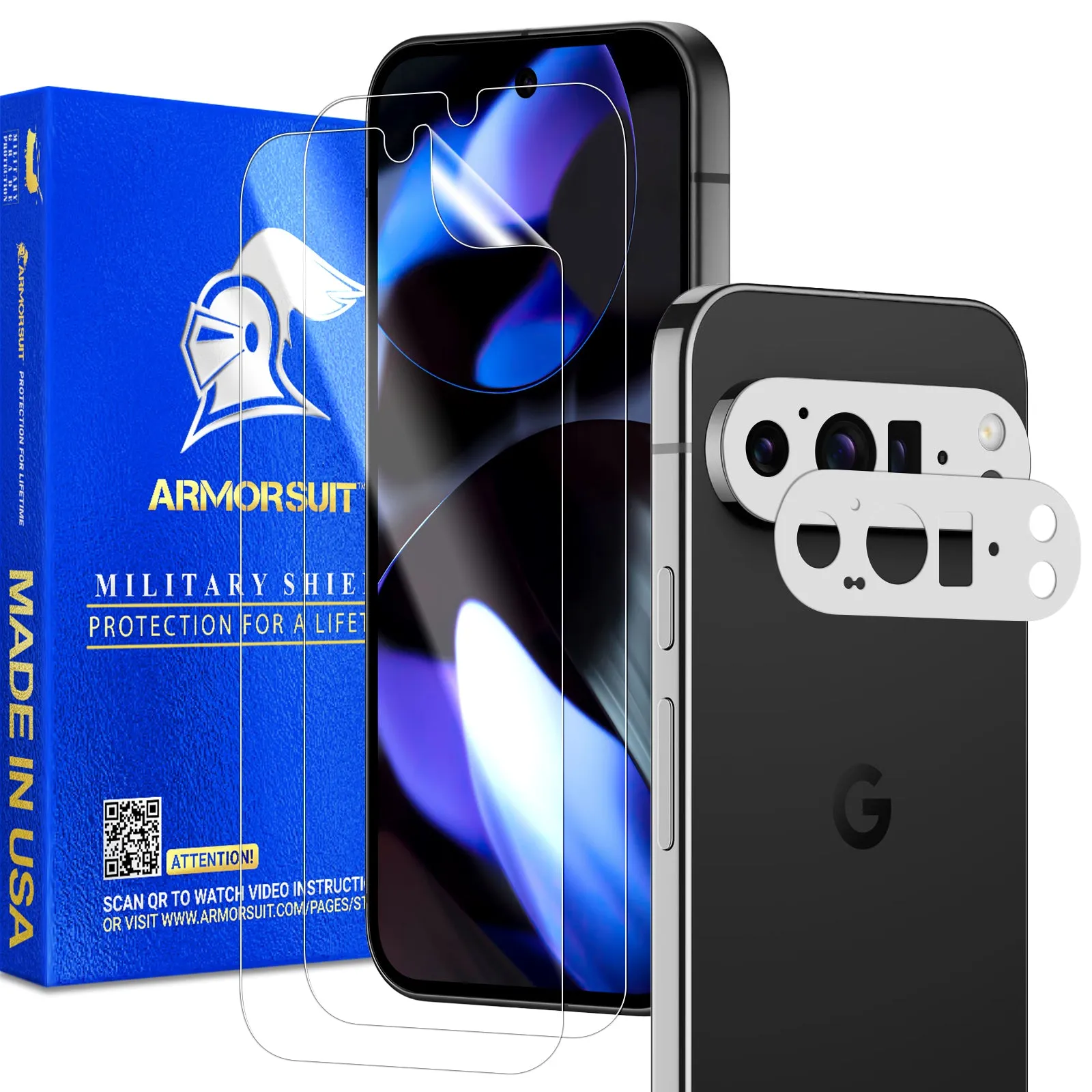 Armorsuit [2 2 Pack] Screen Protector for Google Pixel 9 Pro   Vinyl Camera Protector