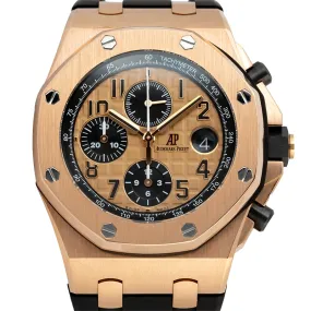 Audemars Piguet Royal Oak Offshore 42mm Rose Gold Black Rubber Strap 26470OR.OO.A002CR.01