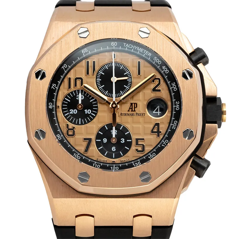 Audemars Piguet Royal Oak Offshore 42mm Rose Gold Black Rubber Strap 26470OR.OO.A002CR.01