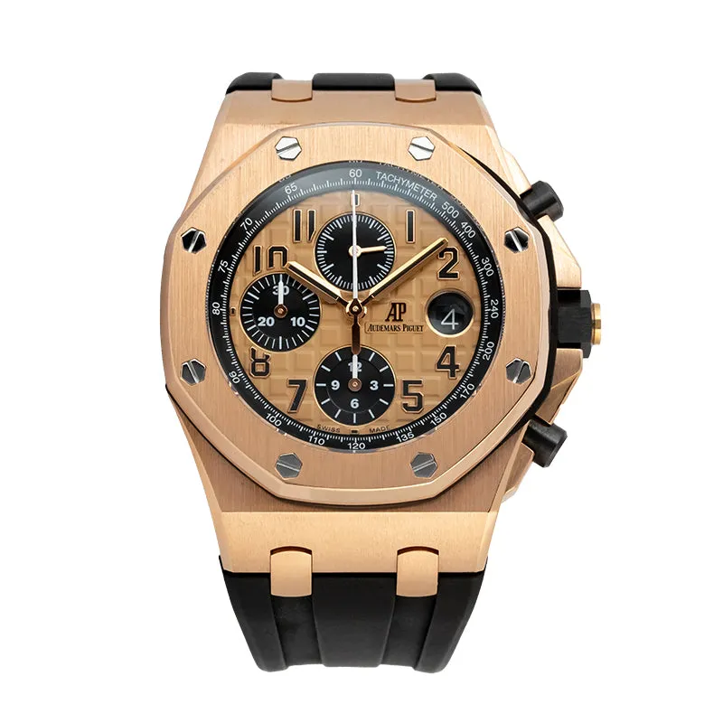 Audemars Piguet Royal Oak Offshore 42mm Rose Gold Black Rubber Strap 26470OR.OO.A002CR.01