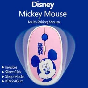 ★Authentic★Disney Mickey Mouse Multi Pairing Wireless Silent Mouse★Noiseless Button/ Slim Design