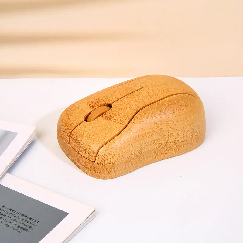 Bamboo Wireless Mouse Customizable Logo