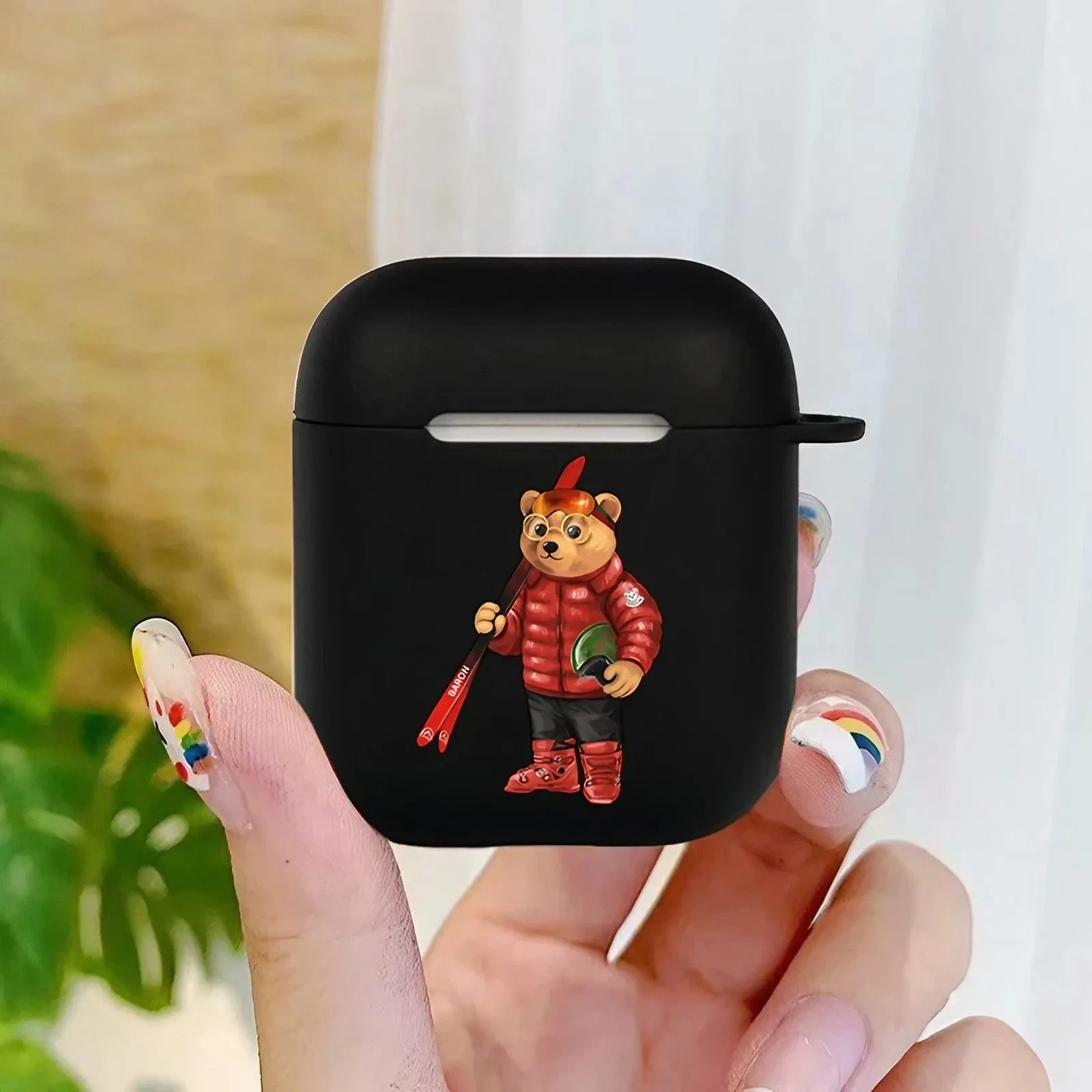 Bear AirPods Case Black Case