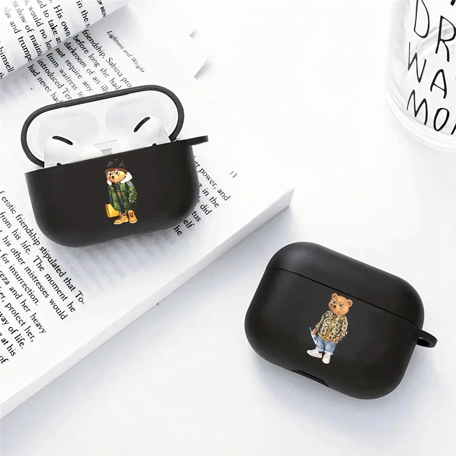 Bear AirPods Case Black Case