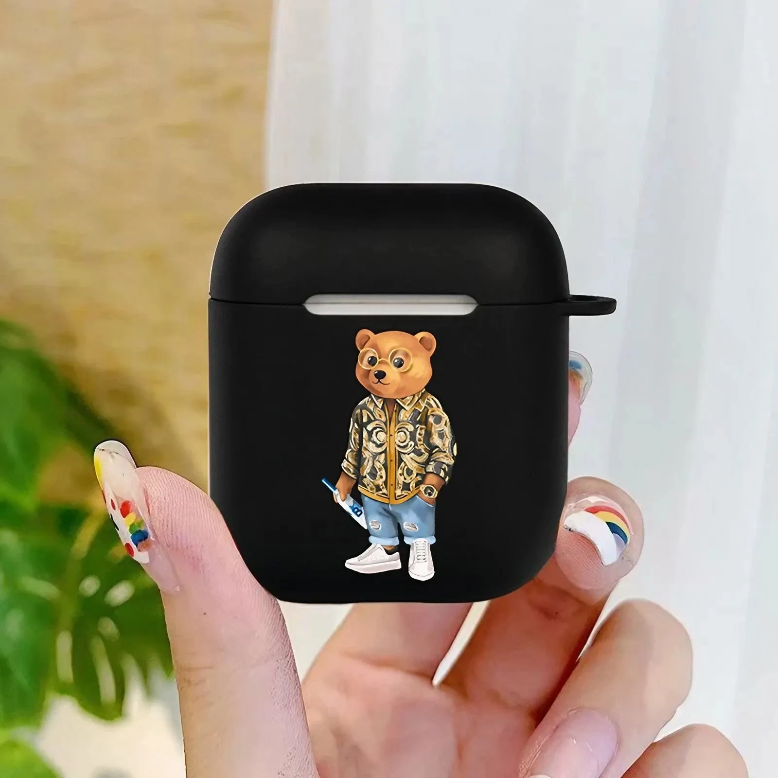 Bear AirPods Case Black Case