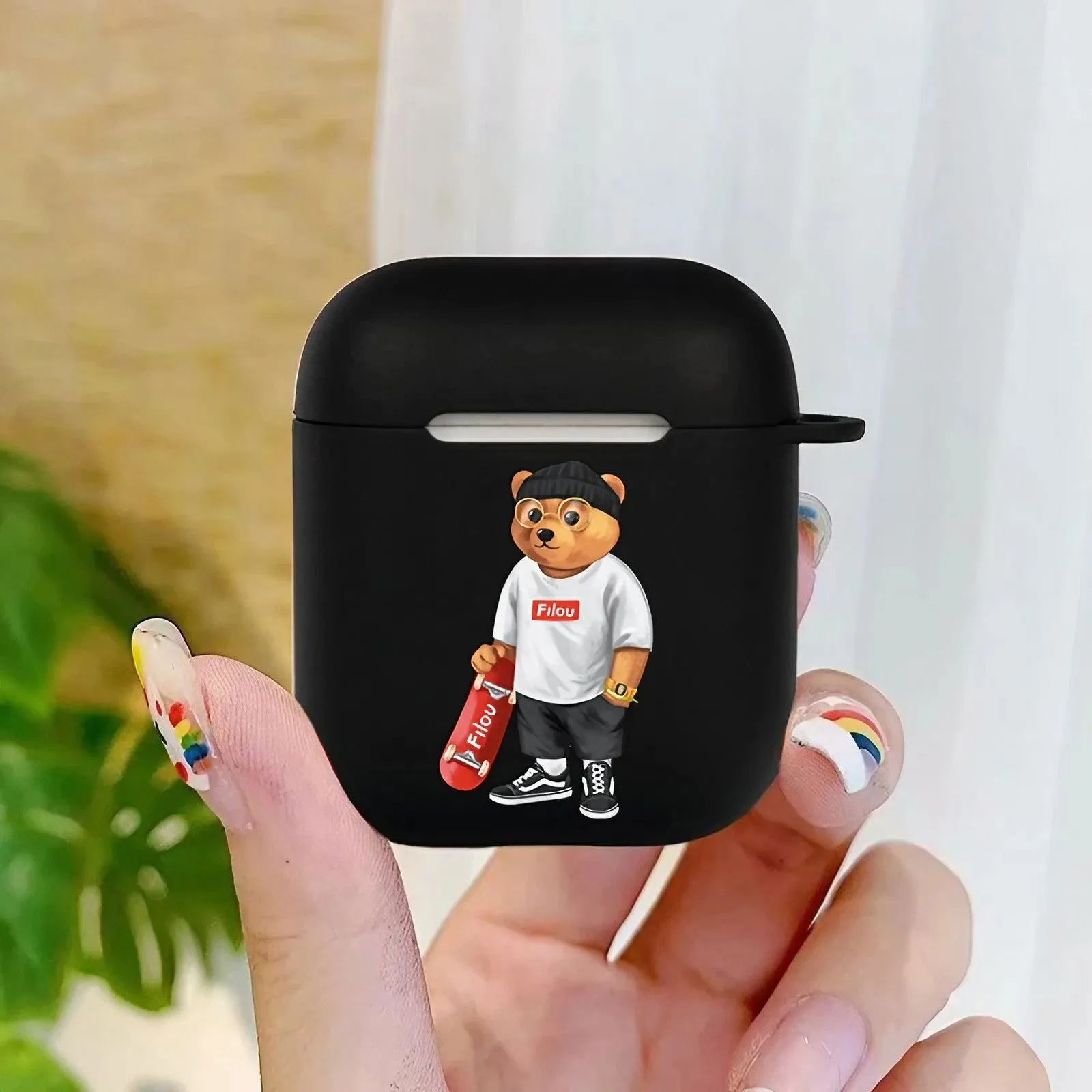 Bear AirPods Case Black Case